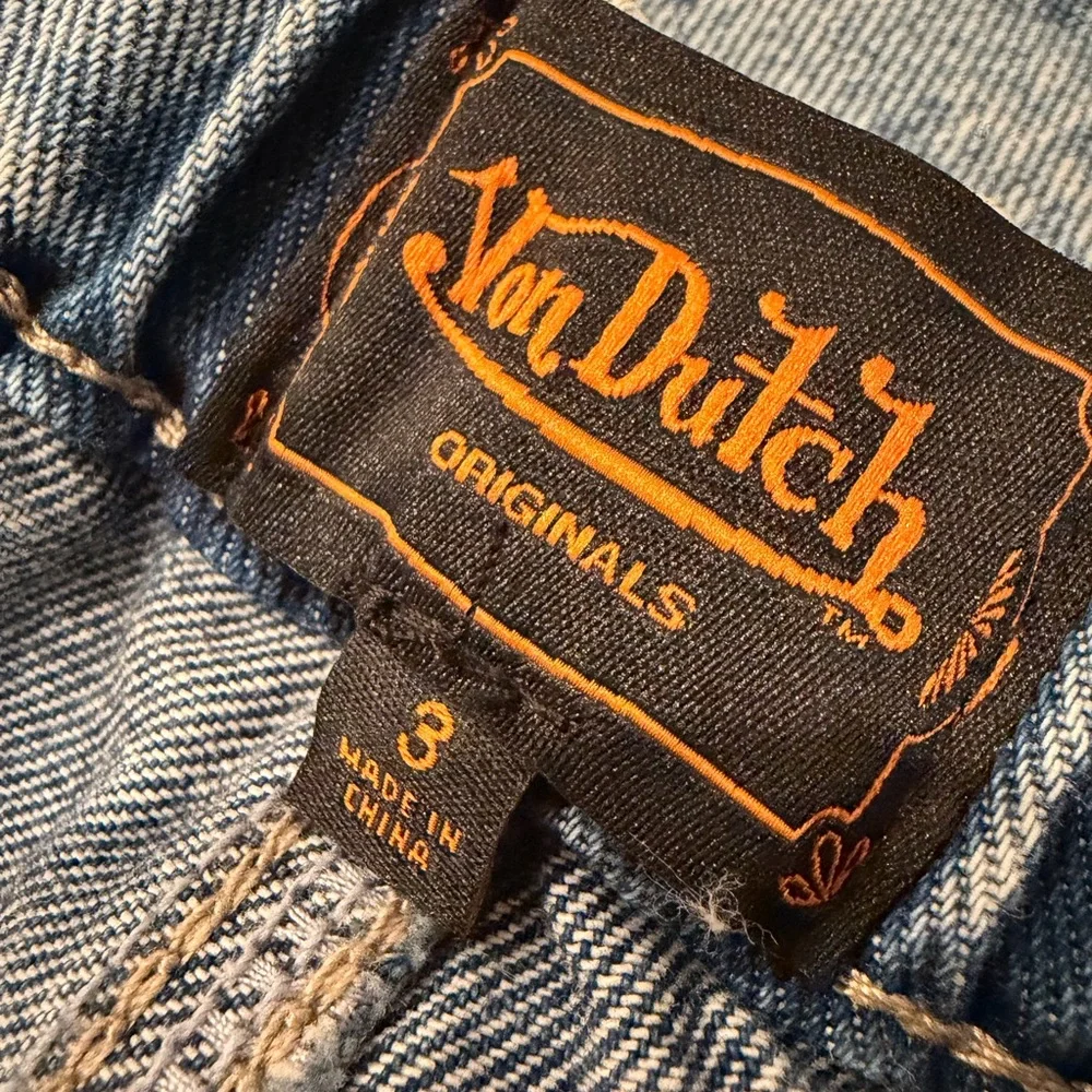 Von Dutch Women's Wide Leg Tie Front Denim Jeans  size 3 (27 x 31 ) - Picture 4 of 11